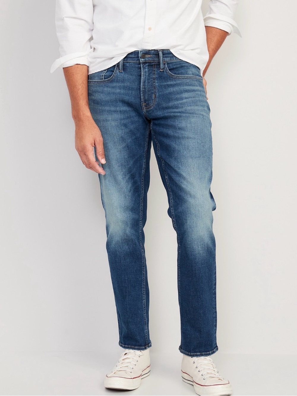 Old Navy Men's Blue Denim Jeans - Straight 360 Tech Stretch Performance Jeans